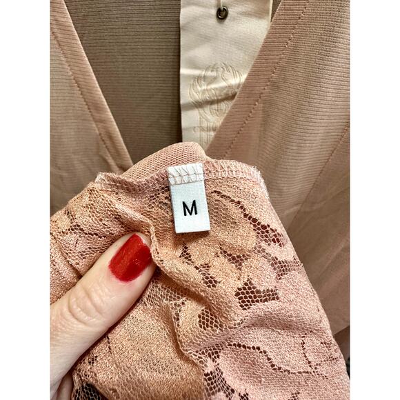 We Are HAH (Hot As Hell) Mama C Long Sleeve Copper Rose Sheer Lace Maxi Dress - Picture 11 of 11